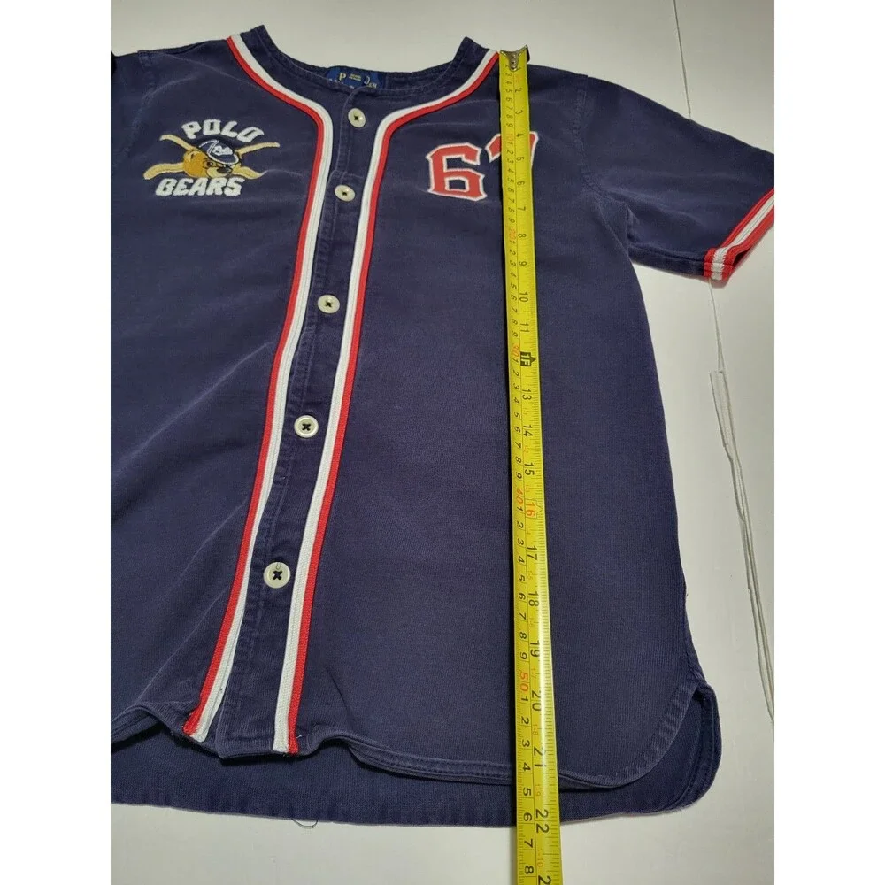 (#L1) Polo Ralph Lauren Polo Bears Jersey Shirt Blue Size Kid's M (10-12)